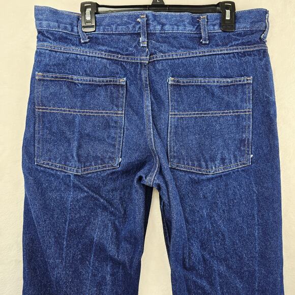 Vintage Calpia Caltrans Jeans Made In USA Zipper Fly Snap Reflective Size 36x32 - Picture 8 of 13